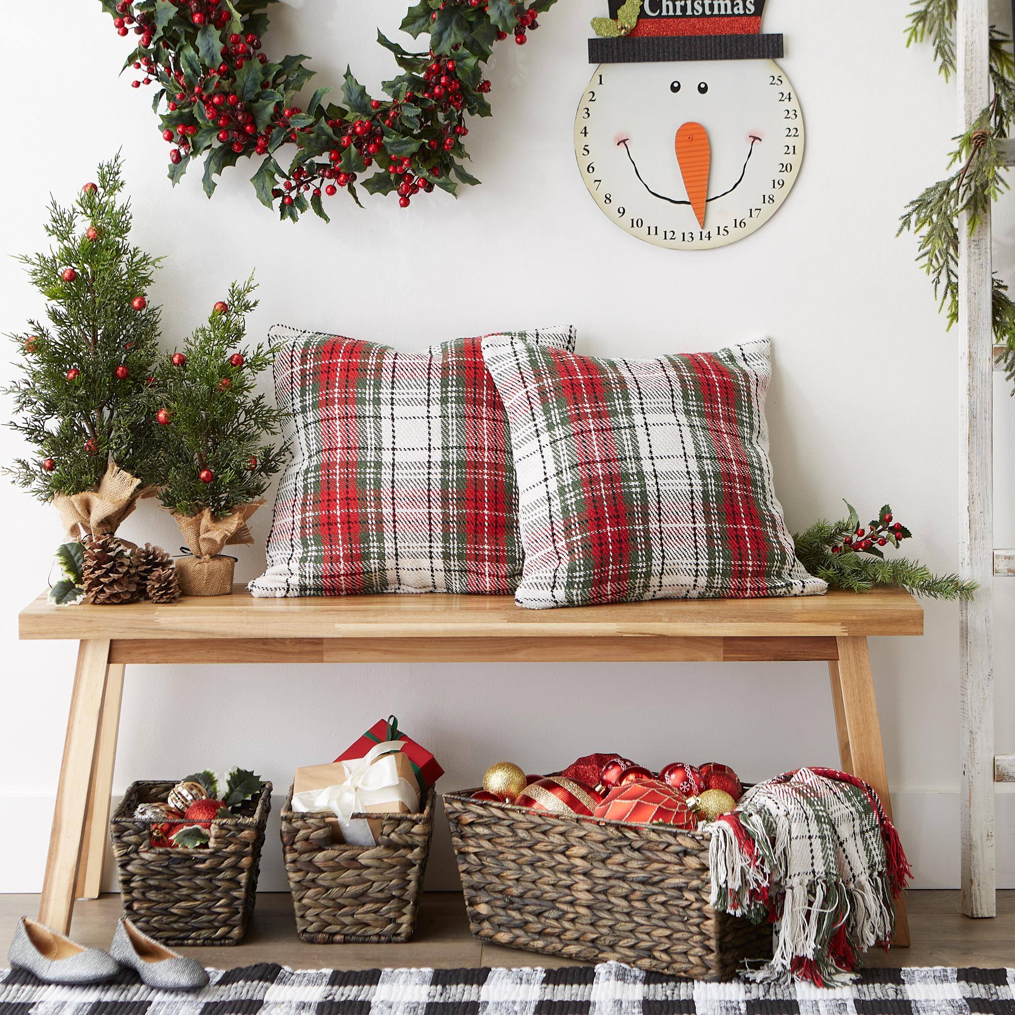 DII® 18"x 18" Plaid Pillow Cover Set